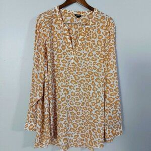 TORRID Georgette Leopard Print Longsleeve Blouse VNeck 4XL